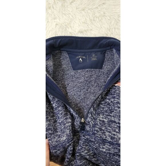 New England Patriots Antigua Women's Sz M Fortune Half-Zip Sweater - Heather Nav - Picture 6 of 6